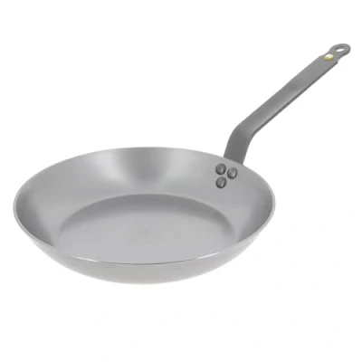 Afbeelding van De Buyer Omeletpan van plaatstaal MINERAL B 24 cm Gemaakt in Frankrijk, PFAS vrij, natuurlijke hechting, geklonken staart en bijenwas, alle warmtebronnen + flitser oven