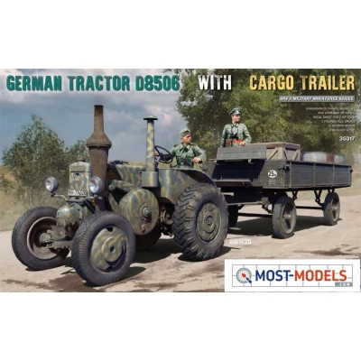 Afbeelding van 1:35 MiniArt 35317 German Tractor D8506 + Cargo Trailer Plastic Modelbouwpakket