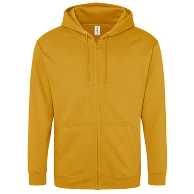Afbeelding van Vegan Hoodie met ritssluiting en capuchon Mustard XXL