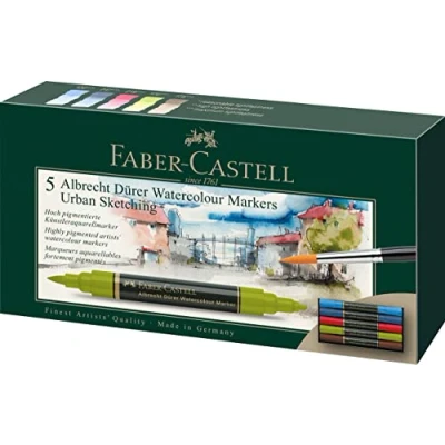 Afbeelding van Faber Castell aquarelmarker Albrecht Durer doos Urban Sketching 5 stuks FC 160308