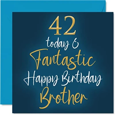Afbeelding van Fantastische verjaardagskaart voor de 42e verjaardag broer 42 Today &amp; Fantastic en zus, 145 mm x