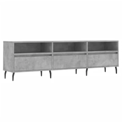 Image de vidaXL Meuble TV gris béton 150x30x44,5 cm bois d&#039;ingénierie831256