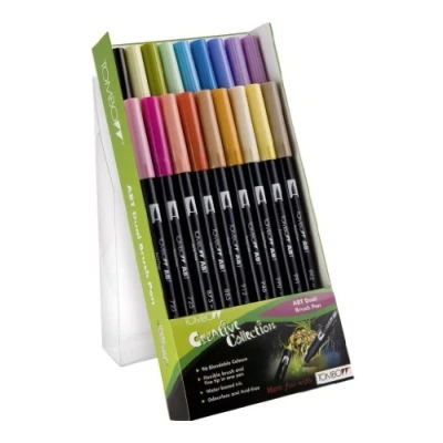 Afbeelding van Tombow ABT 18C 2 viltstift Dual Brush Pen met twee punten, set van 18, secundaire kleuren