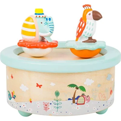 Afbeelding van Small Foot Houten Muziekdoos Papegaai en Olifant