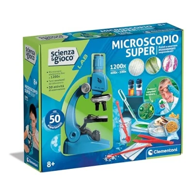 Image de Clementoni Science et Jeu Lab Microscope Super Laboratoire avec 50 Expériences de Science, pour Enfants Optique Électronique 1200X, Scientifique 8 Ans, en Italien, 19228