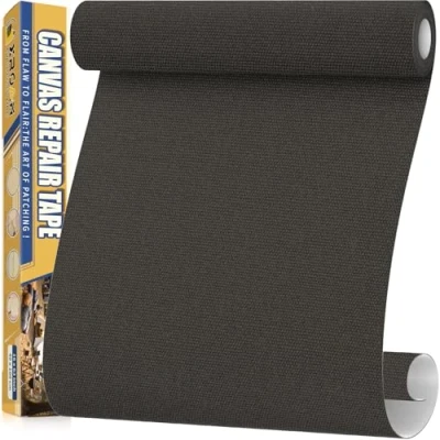 Afbeelding van Zelfklevende waterdichte stoffen patch, 40 x 160 cm, voor outdoormeubels, boothoezen, banken, tenten, woonkamerstoelen, zonwering, zwart/grijs