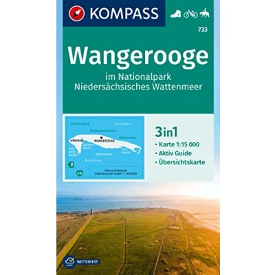 Afbeelding van KOMPASS Wanderkarte 733 Wangerooge im Nationalpark Niedersächsisches Wattenmeer 1:15.000