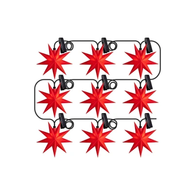 Afbeelding van Sterntaler sterketting Kerstster ketting 9 Zacker sterren 11,5 cm Binnen en buiten LED Stekker met timer