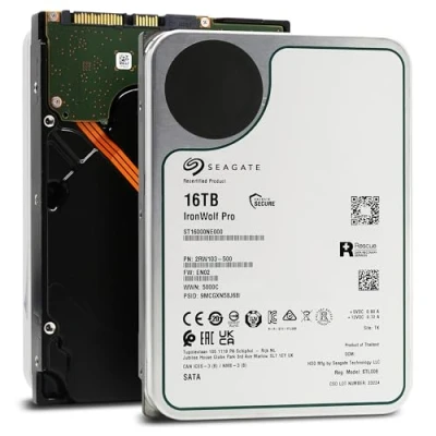 Afbeelding van Seagate IronWolf Pro ST16000NE000 interne harde schijf NAS 16 TB 3,5 inch HDD 7200 rpm CMR Cache 256 MB SATA3 (gereviseerd)