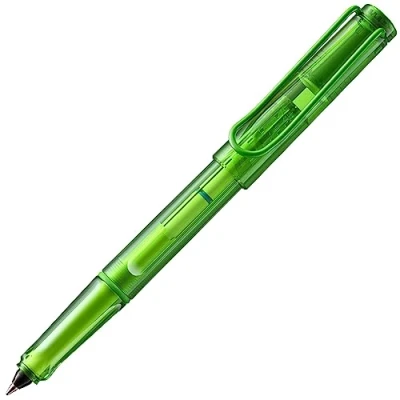Afbeelding van LAMY Balloon 311 Balpen, volledig transparant, groen, met onderscheidend handvat en gepoedercoate metalen clip, lijnbreedte M, 14 x 1,2 cm