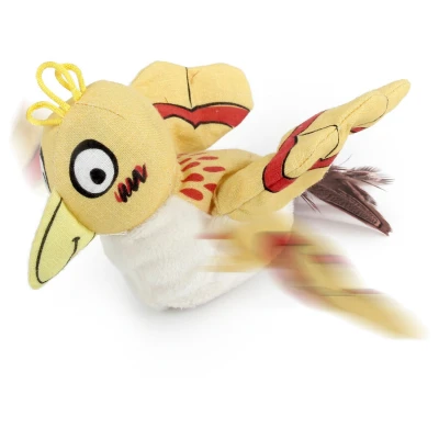 Afbeelding van All For Paws Catoon Jittering Bird Kattenspeelgoed Geel