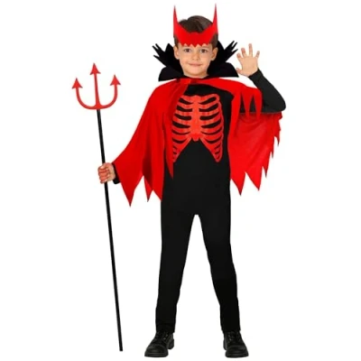 Afbeelding van Verkleedkostuum duivel rood voor jongens Halloween pak Verkleedkleding 128 140