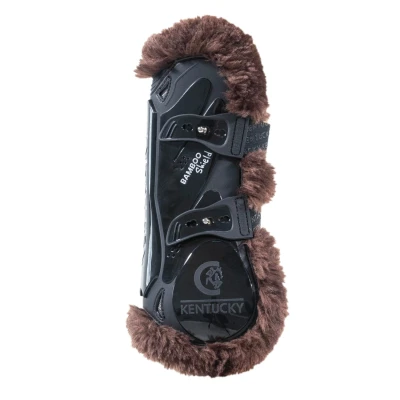 Image de Kentucky Horsewear Protèges Tendons Bamboo Elastic Vegan Sheepskin Noir/Beige L