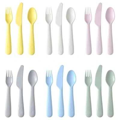 Afbeelding van IKEA 18 delig baby /kinderbestek pastel, BPA vrij, servies