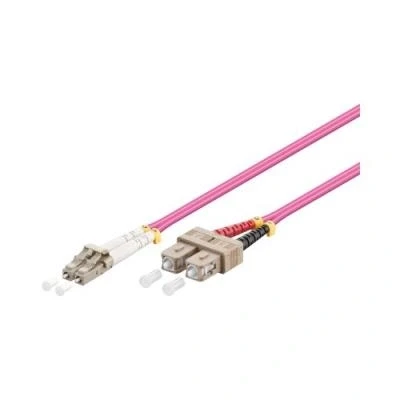 Image de goobay Câble réseau SC multi mode (M) pour LC 1 m fibre optique 50 / 125 microns OM4 sans halogène violet