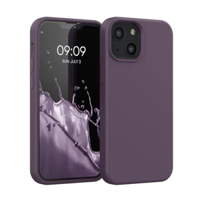 Afbeelding van kwmobile telefoonhoesje geschikt voor Apple iPhone 13 mini Hoesje met siliconen coating Smartphone case in Bleke iris