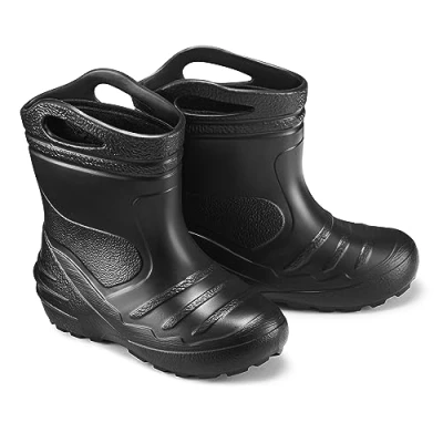 Afbeelding van ESTRO Rubberen laarzen voor kinderen, regenlaarzen meisjes, gevoerde regenlaarzen, regenschoenen, K051, zwart.