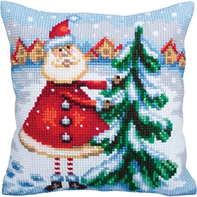 Afbeelding van Kussen borduurpakket Santa from Lapland Collection d&#039;Art