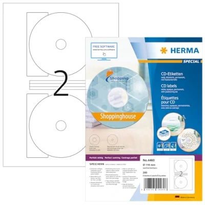 Afbeelding van HERMA 4460 Wit Zelfklevend printerlabel printeretiket
