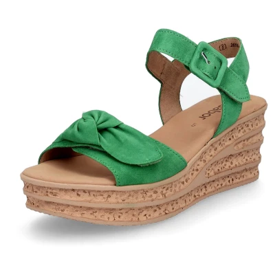 Afbeelding van Gabor 44.653 Sandalen met plateauzool, Dames, Maat: 40, Verde Leer