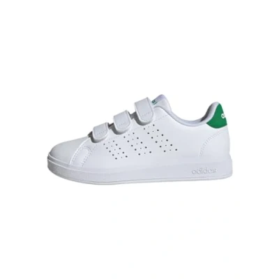 Image de adidas Advantage Base 2.0 Shoes Children, Chaussures de Tennis Unisexe Adulte, EU, Cloud White Green, 32 EU