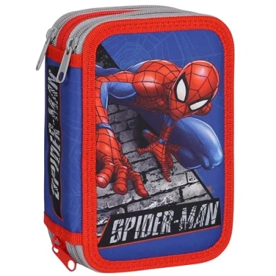 Afbeelding van MARVEL Spider Man Pennenetui MET drie vakken UITRUSTING VOOR een jongen, SCHOOL 45 elementen, 3 rits