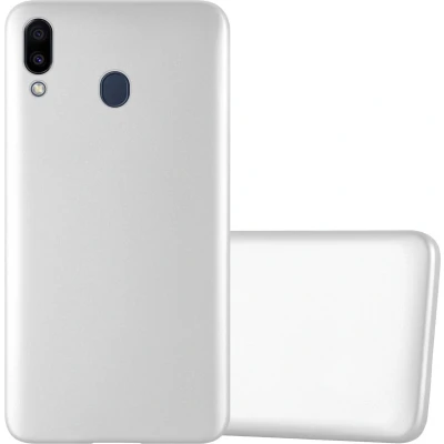 Afbeelding van Cadorabo Hoesje geschikt voor Samsung Galaxy M20 in METALLIC ZILVER Beschermhoes gemaakt van flexibel TPU silicone Case Cover