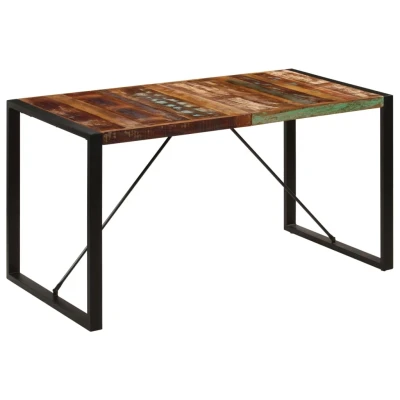 Afbeelding van Eettafel 140x70x75 cm massief gerecycled hout