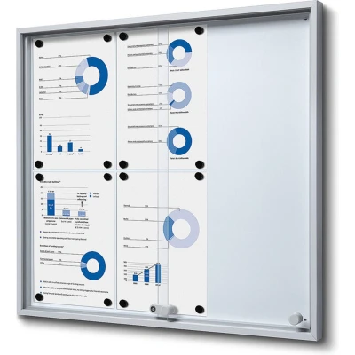 Afbeelding van Vergrendelbaar Notitiebord met Schuifdeuren Slim 6x A4 Syna SCSLG6XA4
