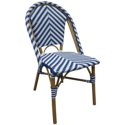 Afbeelding van Bolero Parijse Stijl Rotan Bijzetstoel Blauw (2 Stuks) CH110 Horeca &amp; Professioneel