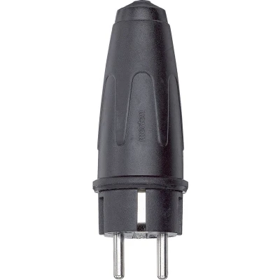 Afbeelding van Schneider Electric 122051 Stekker met randaarde Massief rubber 250 V Zwart IP20
