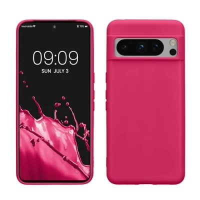 Afbeelding van kwmobile telefoonhoesje geschikt voor Google Pixel 8 Pro Hoesje smartphone Back cover in neon roze