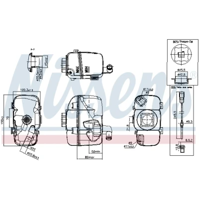 Afbeelding van NISSENS 996181 Expansievat 1 Met kap, sensor VOLVO: XC90 I, S80 I