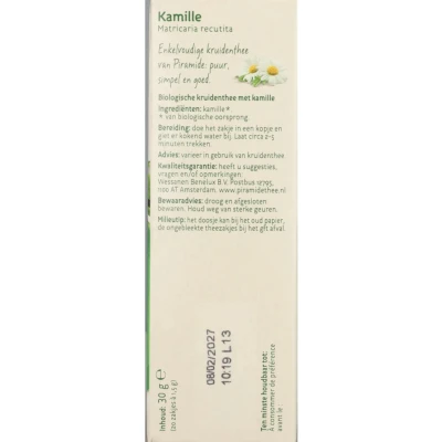 Afbeelding van Piramide Thee Kamille 20ZK