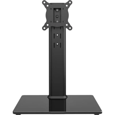 Afbeelding van Universele draaibare tv standaard/tafel standaard voor 13 tot 32 inch tv&#039;s met 100 graden rotatie, 4 niveaus in hoogte verstelbaar, duurzame geharde glazen voet, houdt 35 kg
