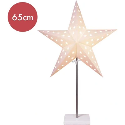 Afbeelding van Witte kerstster Leo met E14 fitting 65 cm