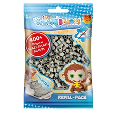 Afbeelding van CRAZE SPLASH BEADYS parel navulverpakking om op te plakken, kinderparels, lichtgrijs, strijkvrij, 11935