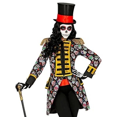 Afbeelding van Widmann Spaans &amp; Mexicaans Kostuum Dag Van De Doden Mirabelle Vrouw Zwart XXL Halloween Verkleedkleding