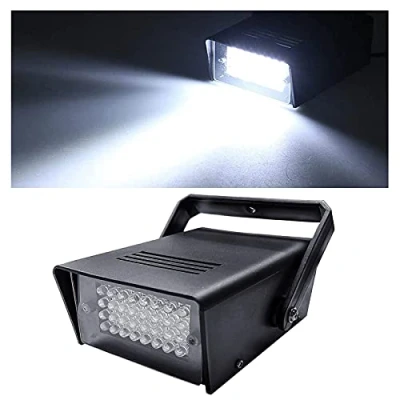 Afbeelding van Stroboscooplicht, 32 leds, stroboscoop, lichtspelletjes voor avond, mini wit, bars, bruiloften, feesten
