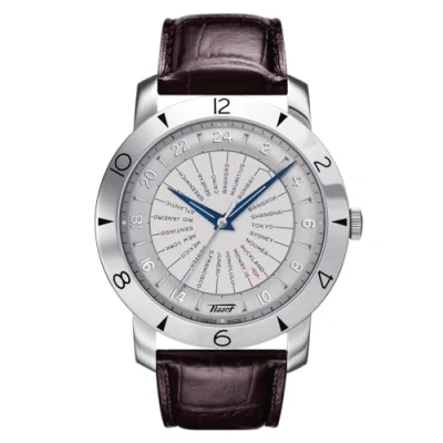 Afbeelding van Tissot Heritage Navigator 160th Anniversary T0786411603700 Horloge Leer Bruin Ø 43 mm
