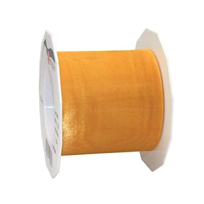 Afbeelding van C.E. Pattberg 22 m lang 7,1 cm breed transparant organza lint cadeaulint decoratief voor elke gelegenheid