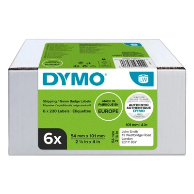 Image de sanford supplies dymo etiquettes d&#039;adresse labelwriter, 54 x 101 mm, blanc noir