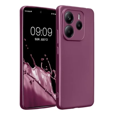 Afbeelding van kwmobile metallic telefoonhoesje van TPU geschikt voor Xiaomi Redmi Note 14 5G Flexible case smartphone In lila