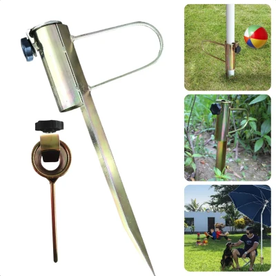 Afbeelding van Cheqo Metalen Parasolharing Parasolstandaard Parasolhouder Tuin Grondanker Grond Ook voor Droogmolen