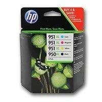 Afbeelding van 4 inktcartridges voor HP Officejet Pro 8600 cyaan/geel/magenta/zwart met chip