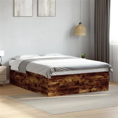Afbeelding van vidaXL Bedframe bewerkt hout gerookt eikenkleurig 160x200 cm