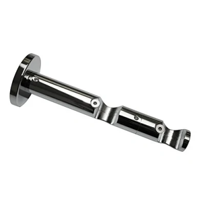 Afbeelding van GARDINIA Dubbele drager combitdrager met metalen montageplaat voor gordijnroedes 2 voudig open alle montageonderdelen bevatten Chicago serie Ø 20 mm roestvrijstalen look