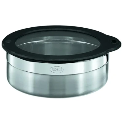 Afbeelding van RÖSLE Lunchbox, voedselbox van roestvrij staal 18/10 voor het bewaren levensmiddelen, hygiënisch en smaakneutraal, vaatwasmachinebestendig, 16 cm (L), 6 (H)