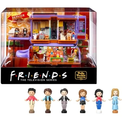 Image de Polly Pocket Coffret Exclusif Friends Forme Tasse À Café Central Perk, avec 6 Poupées, 9 Accessoires Et 3 Lieux Emblématiques, Collectionner, Jouet Adulte, A Partir De 14 Ans, HKV74