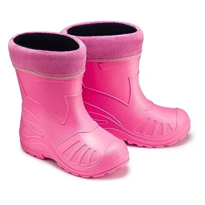 Afbeelding van ESTRO regenlaarzen voor meisjes, kinderen, jongens, regenlaarzen, gevoerd, regenschoenen, rubberen laarzen K050, Roze